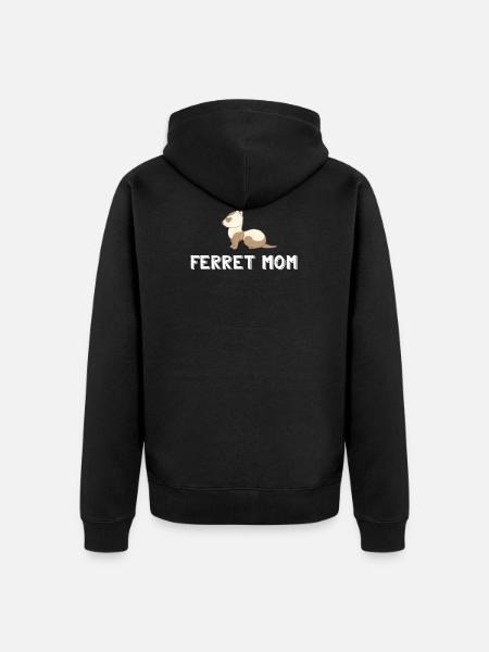 Frettchenfreund - Frettchen - Frettchenmom - Unisex Premium Bio Zip Hoodie - Schwarz