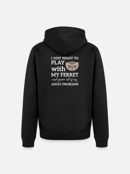Frettchenfreund - Frettchen - Lustig - Geschenk - Unisex Premium Bio Zip Hoodie - Schwarz