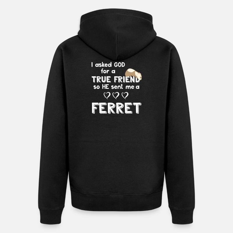 Frettchenfreund - Frettchen - Bester Freund - Unisex Premium Bio Zip Hoodie - Schwarz