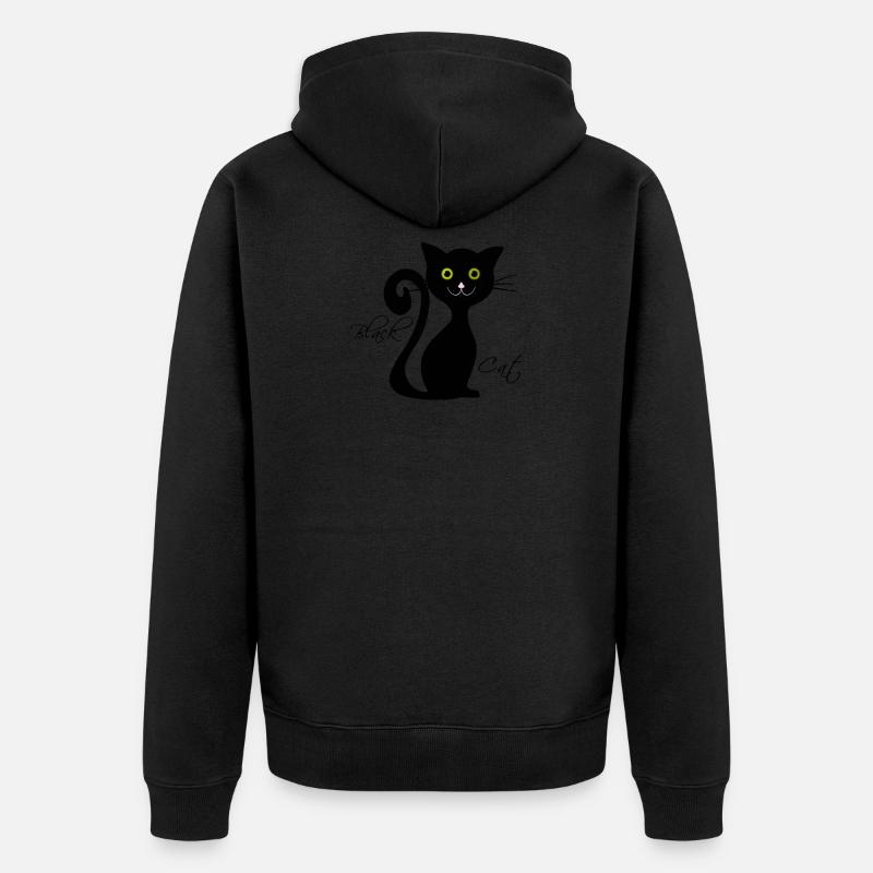 Chat noir - Veste à capuche bio Premium Unisexe - noir