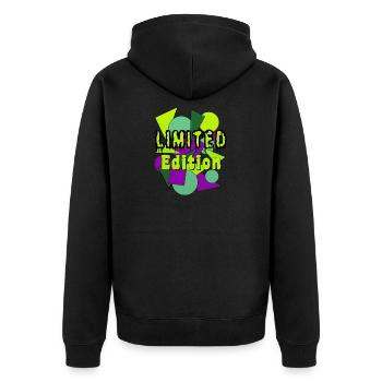 limited edition - Unisex Premium Organic Zip Hoodie - black - Back - Nico (187cm)