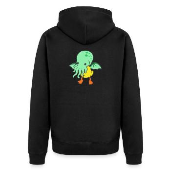 Kraken Squeaky Duck Quackin Bath Duck Duck - Unisex Premium Organic Zip Hoodie - black - Back - Nico (187cm)