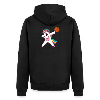 unicornbasketball - Veste à capuche bio Premium Unisexe - noir - Dos - Nico (187cm)