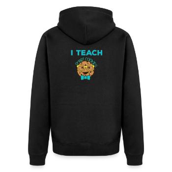 I teach smart cookies to gift teachers - Unisex Premium Organic Zip Hoodie - black - Back - Nico (187cm)