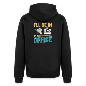 JE SERAI DANS MON BUREAU Gardener Farmer - Veste à capuche bio Premium Unisexe - noir - Dos - Nico (187cm)