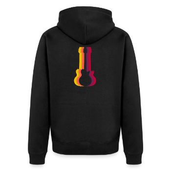 Gitarre - Unisex Premium Bio Zip Hoodie - Schwarz - Hinten - Nico (187cm)