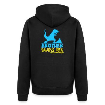 Frère Saurus Rex - Funny Dinosaur Graphic - Veste à capuche bio Premium Unisexe - noir - Dos - Nico (187cm)