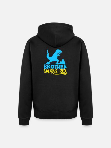 Broder Saurus Rex - Funny Dinosaur Graphic - Premium økologisk unisex-hættejakke - sort