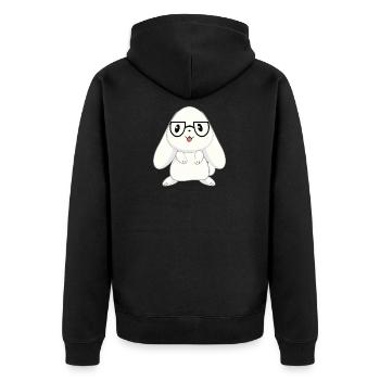 Hasen - Hase - Hasenbesitzer - Niedlich - Geschenk - Unisex Premium Bio Zip Hoodie - Schwarz - Hinten - Nico (187cm)