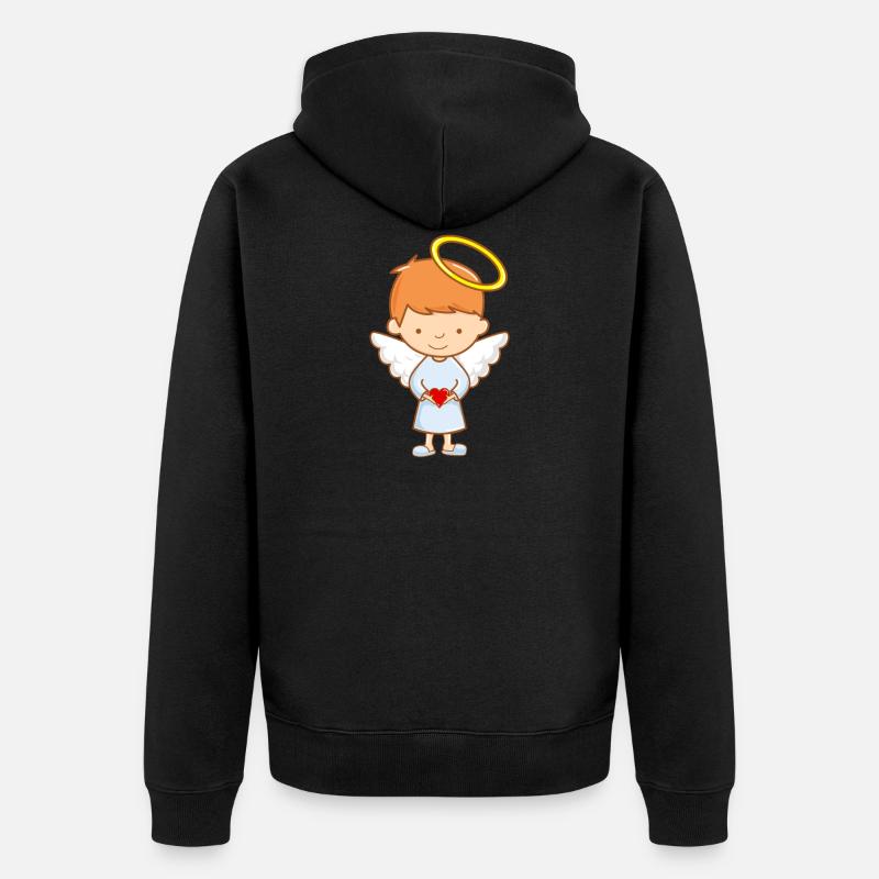 Schutzengel - Geburtstagsgeschenk - Unisex Premium Bio Zip Hoodie - Schwarz