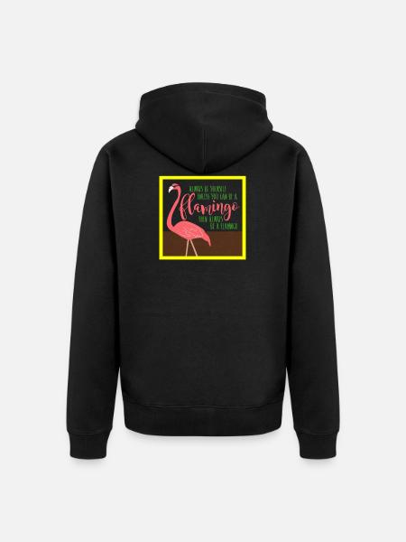 Summer flamingo - Unisex Premium Organic Zip Hoodie - black