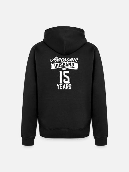 15th wedding anniversary - Unisex Premium Organic Zip Hoodie - black