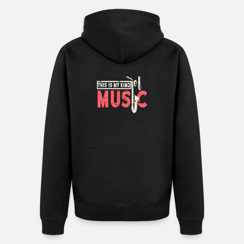 Saxophon - Unisex Premium Bio Zip Hoodie - Schwarz