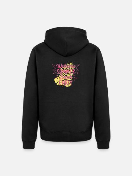 Welcome Summer Beach - Unisex Premium Organic Zip Hoodie - black