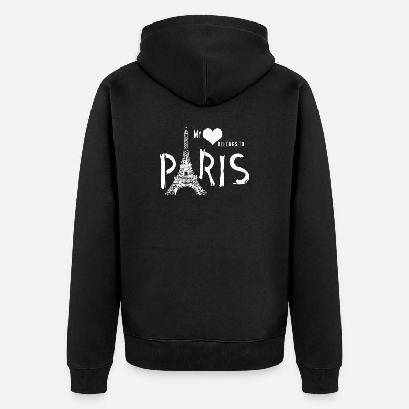 Paris - Veste à capuche bio Premium Unisexe - noir