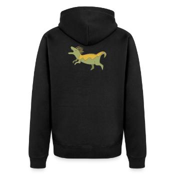 dinosaur - Unisex Premium Organic Zip Hoodie - black - Back - Nico (187cm)