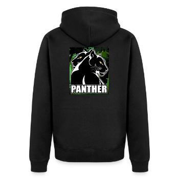 panther - Unisex Premium Organic Zip Hoodie - black - Back - Nico (187cm)