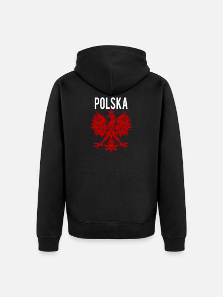 Polska Eagle - Unisex Premium Organic Zip Hoodie - black