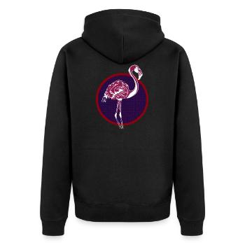 Roter Flamingo - Unisex Premium Bio Zip Hoodie - Schwarz - Hinten - Nico (187cm)
