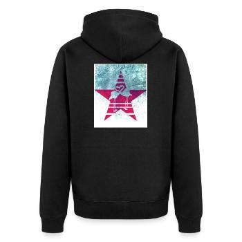 Flamingo heart - Unisex Premium Organic Zip Hoodie - black - Back - Nico (187cm)