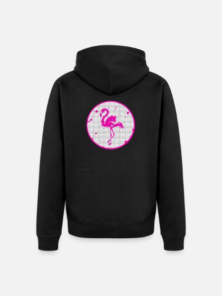 Pink flamingo - Unisex Premium Organic Zip Hoodie - black