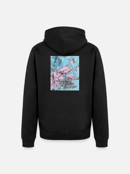 Pink flamingos - Unisex Premium Organic Zip Hoodie - black