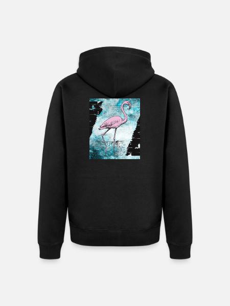 Pink flamingo - Unisex Premium Organic Zip Hoodie - black