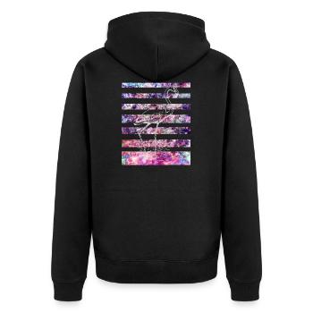 Flamingo - Unisex Premium Bio Zip Hoodie - Schwarz - Hinten - Nico (187cm)
