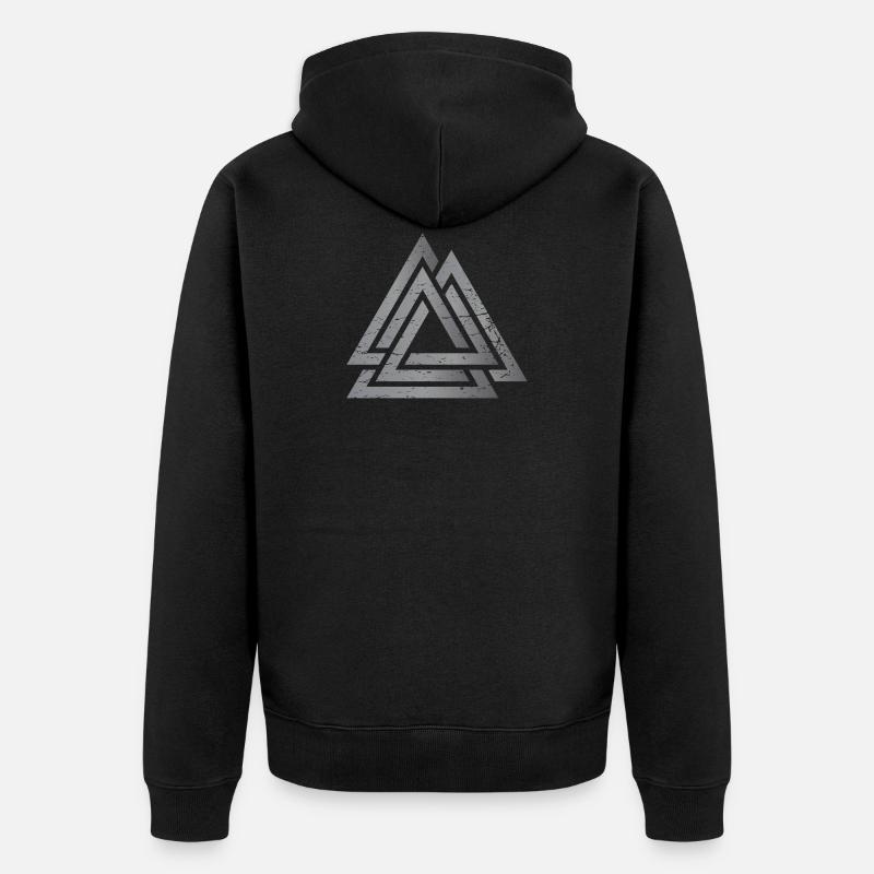 Symbole runique de Valknut Norse Viking - Veste à capuche bio Premium Unisexe - noir