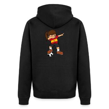 Spain Soccer Ball Dabbing Girl Spaniard Football - Unisex Premium Organic Zip Hoodie - black - Back - Nico (187cm)
