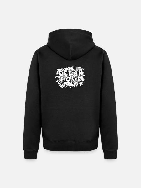 doodle Art Ocean - Unisex Premium Bio Zip Hoodie - Schwarz