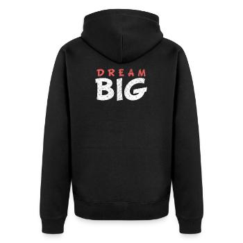 DREAM BIG - Veste à capuche bio Premium Unisexe - noir - Dos - Nico (187cm)