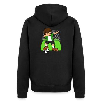 Nigeria-Fußball, der Kind Nigerian Football abtupft - Unisex Premium Bio Zip Hoodie - Schwarz - Hinten - Nico (187cm)