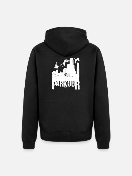 Parkour Present Le Parcour Freerunning Backflip - Ekologisk premiumluvjack unisex - svart