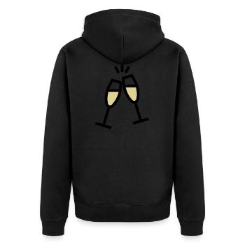 Toasting with glasses - Unisex Premium Organic Zip Hoodie - black - Back - Nico (187cm)