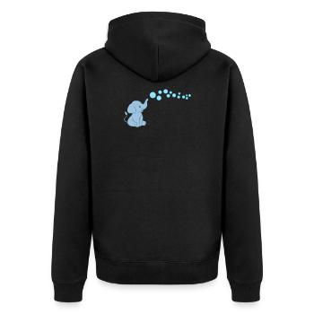 Éléphant - Amant d'éléphant - Éléphant - Bulle - Veste à capuche bio Premium Unisexe - noir - Dos - Nico (187cm)