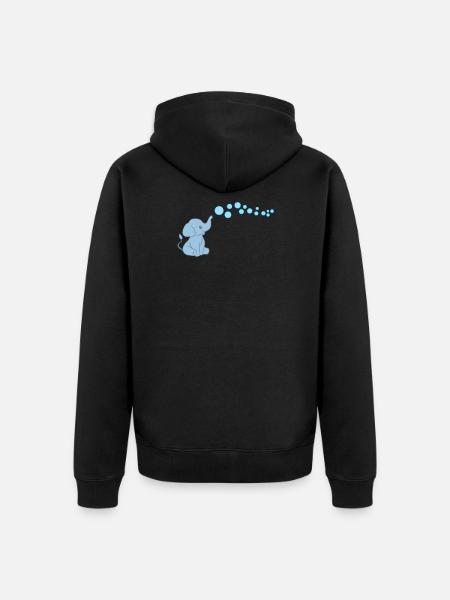 Elephant - Elephant Lover - Elephant - Bubble - Unisex Premium Organic Zip Hoodie - black