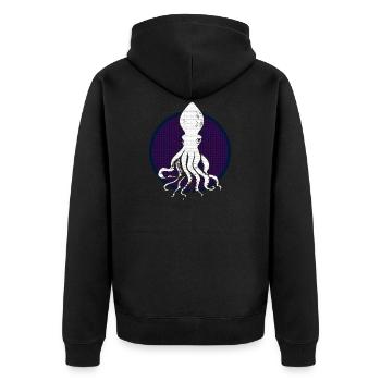 Weißer Octopus - Unisex Premium Bio Zip Hoodie - Schwarz - Hinten - Nico (187cm)
