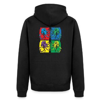 Octopus Pop Art - Veste à capuche bio Premium Unisexe - noir - Dos - Nico (187cm)