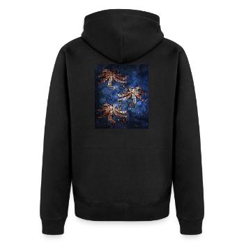 Octopus octopus - Unisex Premium Organic Zip Hoodie - black - Back - Nico (187cm)