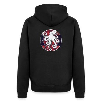 Friendly Octopus - Unisex Premium Organic Zip Hoodie - black - Back - Nico (187cm)