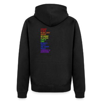La science est réelle - LGBT - Veste à capuche bio Premium Unisexe - noir - Dos - Nico (187cm)