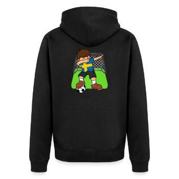 Suède Soccer Ball Dabbing Kid Suédois Football - Veste à capuche bio Premium Unisexe - noir - Dos - Nico (187cm)
