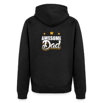 Awesome Dad Father's Day dad father gift - Unisex Premium Organic Zip Hoodie - black - Back - Nico (187cm)