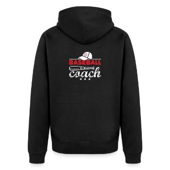 Baseball Coach Baseball Bat BallSport Gift - Unisex Premium Organic Zip Hoodie - black - Back - Nico (187cm)