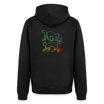 Chats, gueule de bois, chat, meow, cadeau, animal familier, kitty - Veste à capuche bio Premium Unisexe - noir - Dos - Nico (187cm)