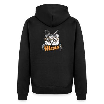 Cat Kitty chat chat gueule de bois cadeau - Veste à capuche bio Premium Unisexe - noir - Dos - Nico (187cm)