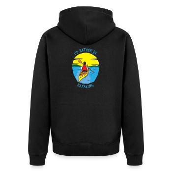 Kayak Kayak Canoe Paddling Water Sports Gift - Unisex Premium Organic Zip Hoodie - black - Back - Nico (187cm)