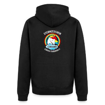 Unicorn licorne cadeau licornes - Veste à capuche bio Premium Unisexe - noir - Dos - Nico (187cm)