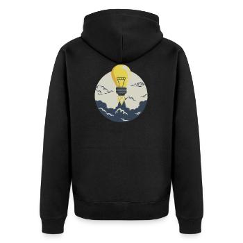Glühbirne Rakete, für Entrepreneure und Startups - Unisex Premium Bio Zip Hoodie - Schwarz - Hinten - Nico (187cm)